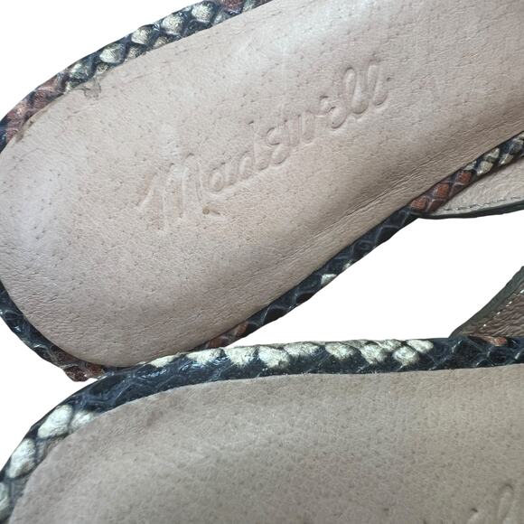 Madewell Remi Slides Snakeskin Print Pointed Toe Mules Flat Loafers Shoes Size 9 - Picture 8 of 11